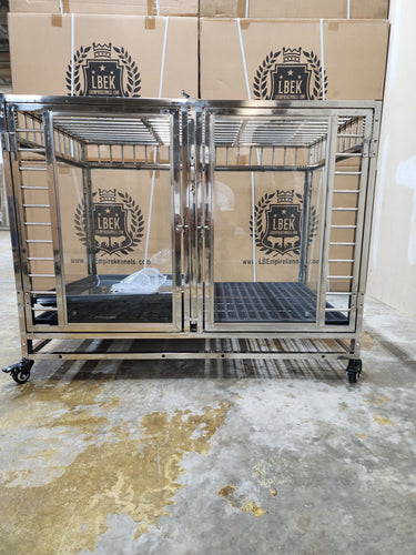 Stackable Kennels Stackable Dog Kennels & Cages | Heavy Duty Stainless Steel & 43” Heavy ...