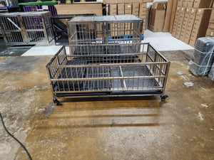 51" 2-Door Stainless Steel Collapsible Dog Show Cage With Removable Dividers ⚠️ OVERSIZED Freight Rate NOT Included❗ Contact Via Text (336) 451-9122 For Exact Home Delivery rate‼️